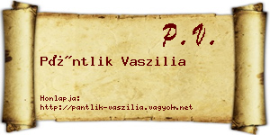 Pántlik Vaszilia névjegykártya